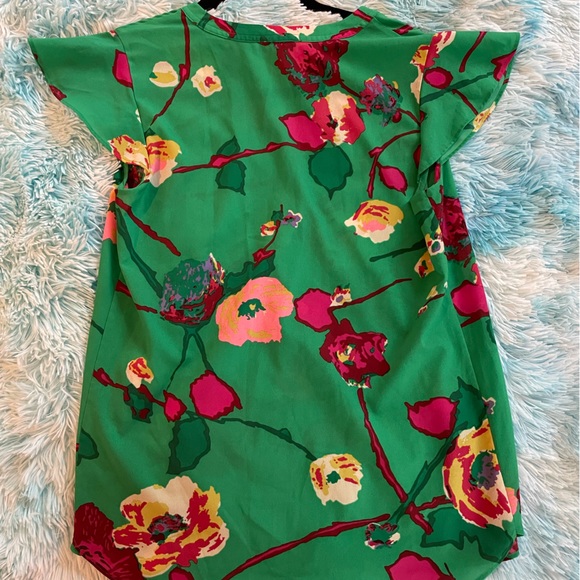 JCrew Floral Flutter-Sleeve Blouse Size Small - Picture 2 of 4